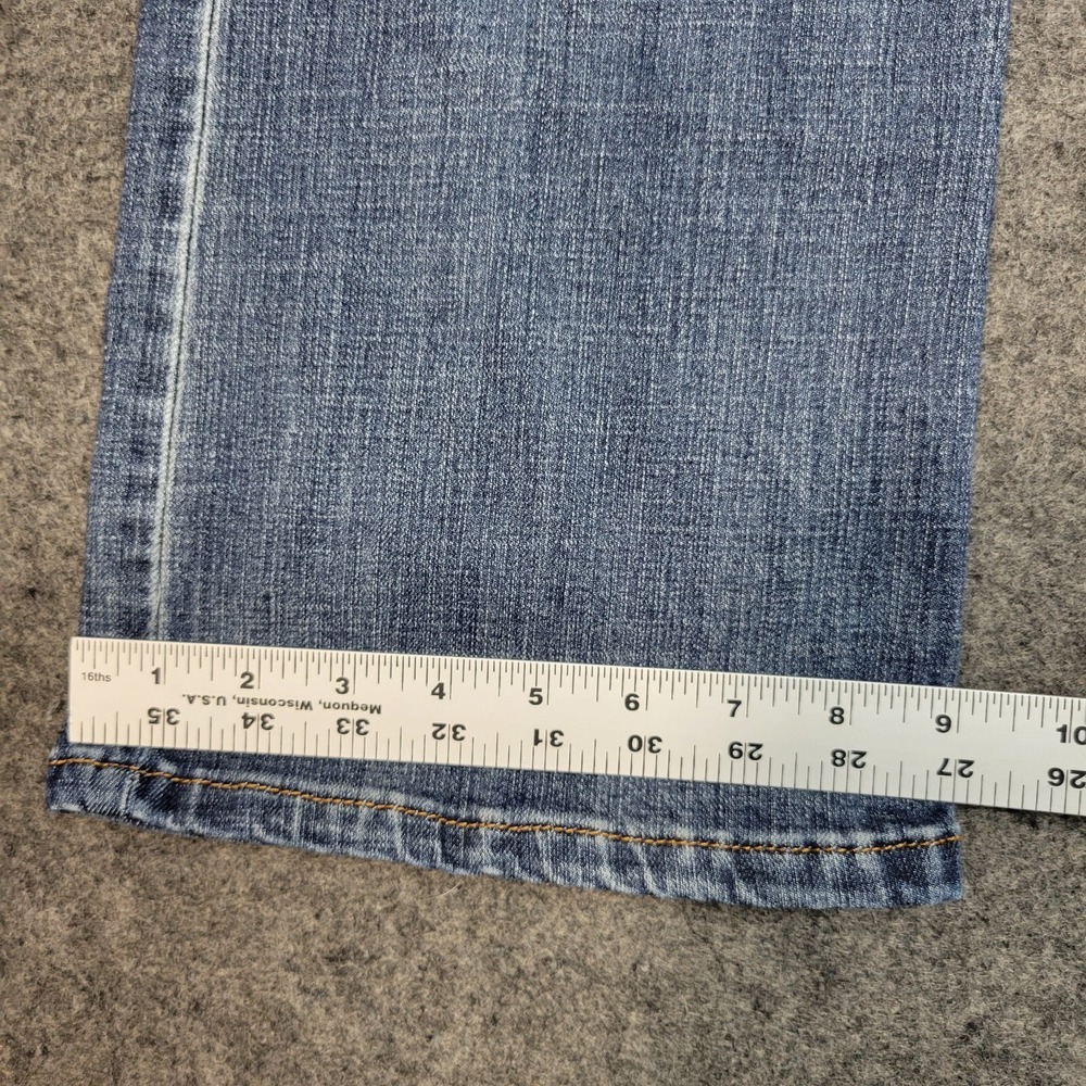 Wrangler Jeans Womens 11x30 Blue Boot Cut Stretch Western Distressed Y2K Flare - Picture 9 of 11